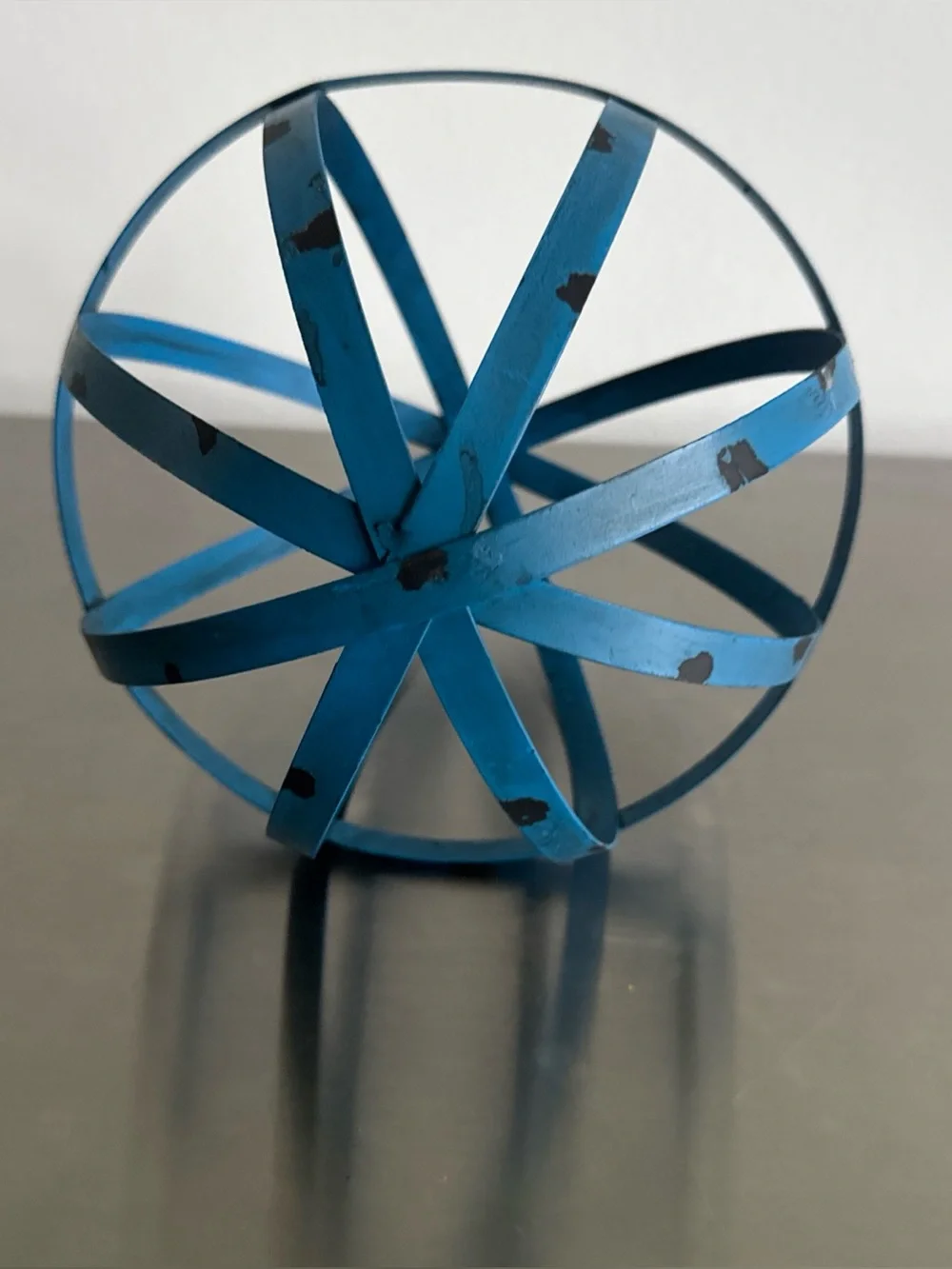 Distressed Metal Band Decorative Sphere